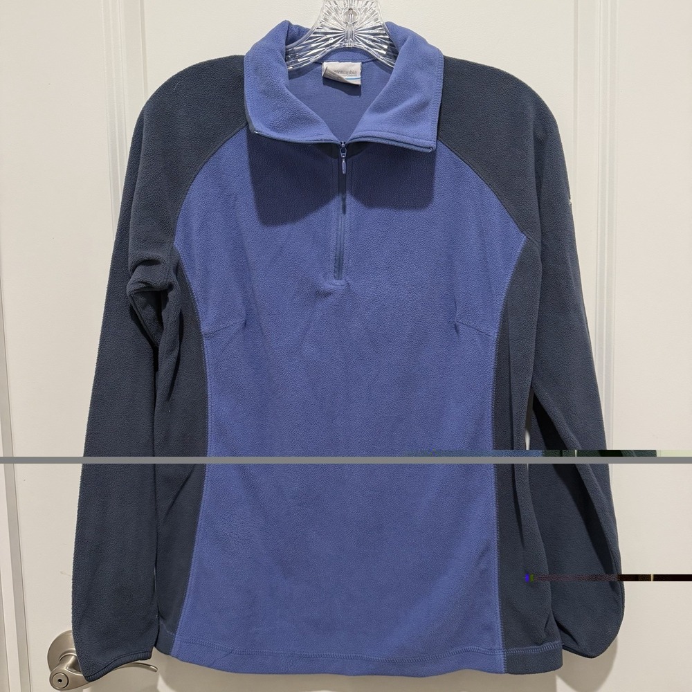 Columbia Jacket Womens Large‎ Blue Fleece 1/4 Zip Pullover Outdoor Hiking
